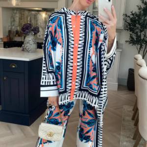 Butterfly Aqua Silk Co-ord Set